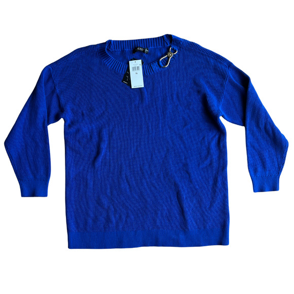 Lauren Ralph Lauren Blue Long Sleeve Crew Sweater NEW Women's 1X - Picture 1 of 6
